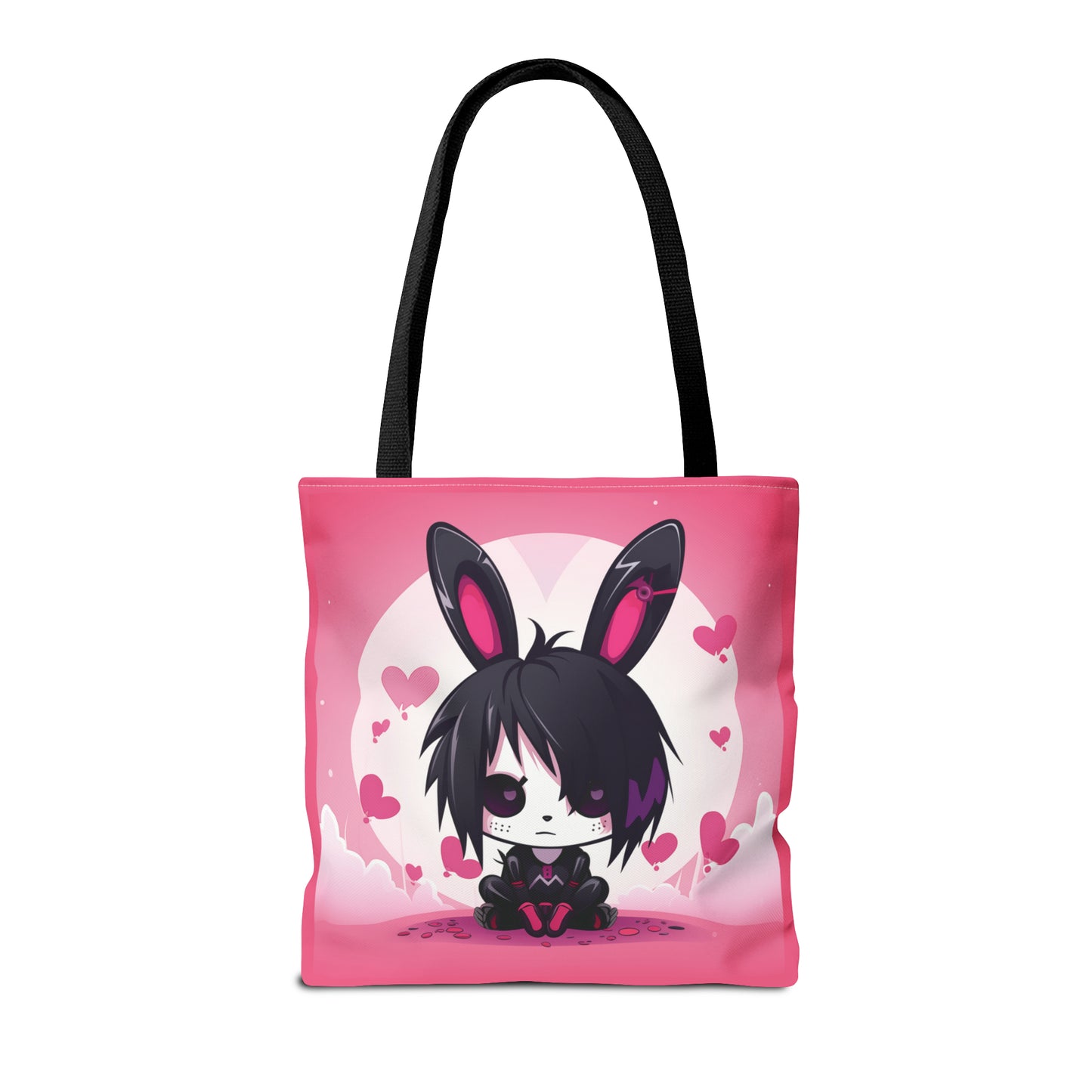 Emo Bunny Pink & Black Tote Bag