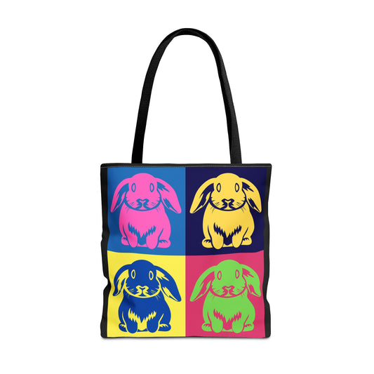 Electric Pop Art Bunny Tote Bag