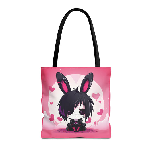 Emo Bunny Pink & Black Tote Bag