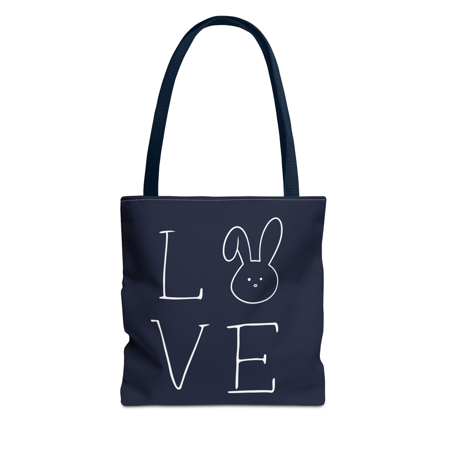 Navy Love Bunny Tote Bag